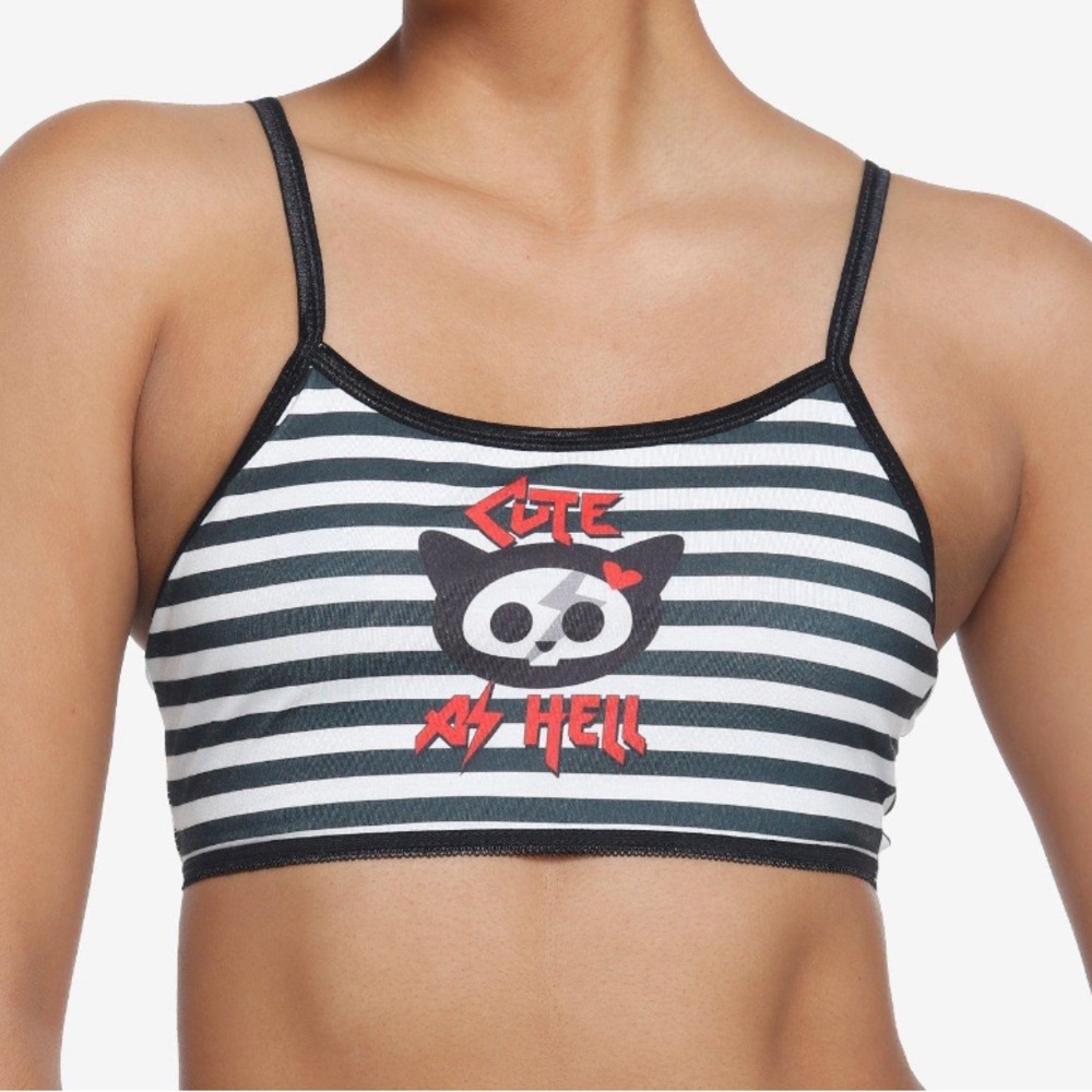 Skelanimals Kit Stripe Lace Bralette‎ Hot Topic